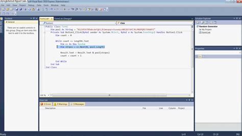 Visual Basic .NET Language Tutorial => Generate a random .